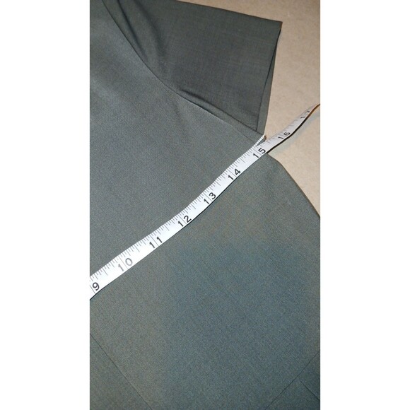 Theory Womens Olive Green Wool Dress Sz Small Short-Sleeve Mid Zip Ultra Chic - Picture 4 of 7